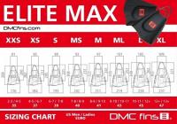 【新取扱品】DMCエリートMAXフィン ブラック/ホワイトXXSサイズ～Lサイズ
